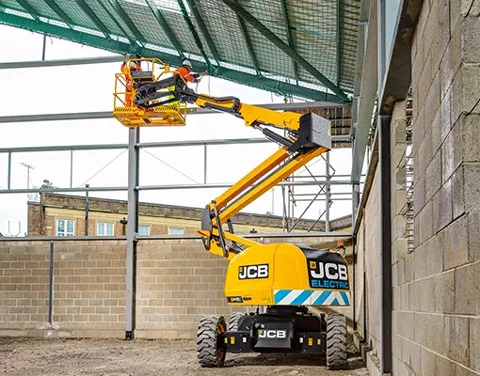 Nacelle articulée JCB A45E 100 % électrique, gamme E-TECH
